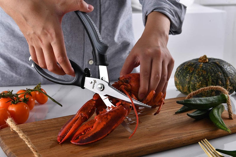 Gerior Poultry Shears - Heavy Duty Kitchen Scissors for Cutting Chicken, Poultry, Game, Bone, Meat - Chopping Food - Spring Loaded - Image 5